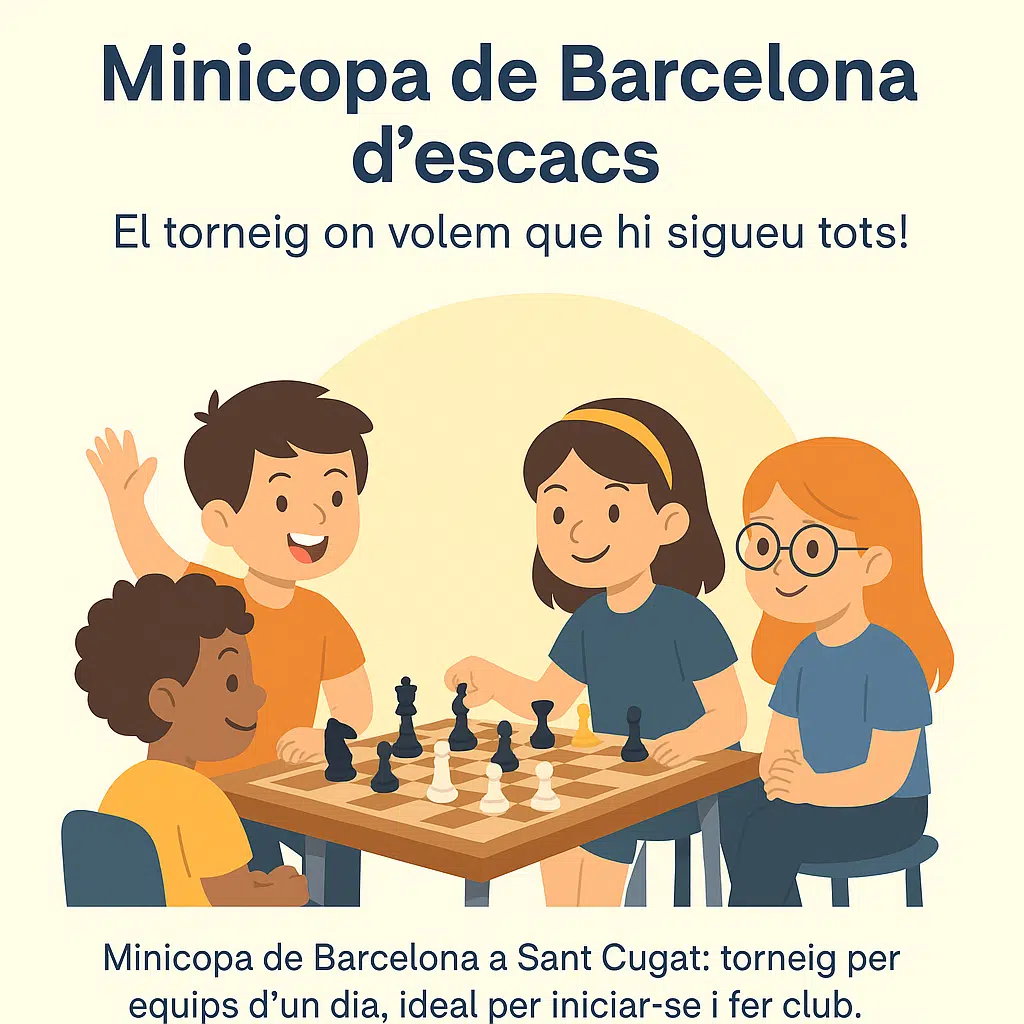Minicopa de Barcelona d’escacs a Sant Cugat: nens jugant a escacs en equip