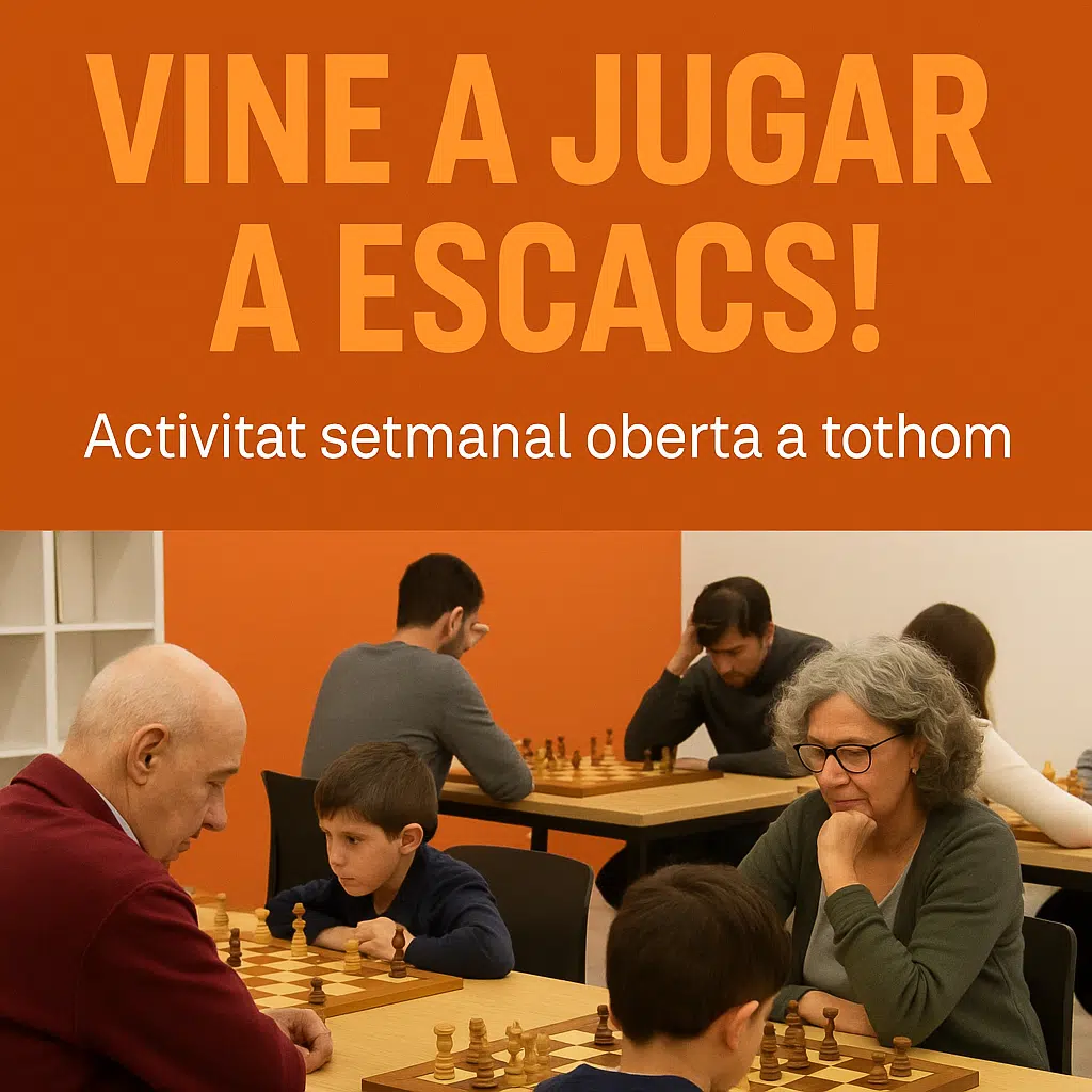 Jugadors d’escacs al local del Club Dos Torres