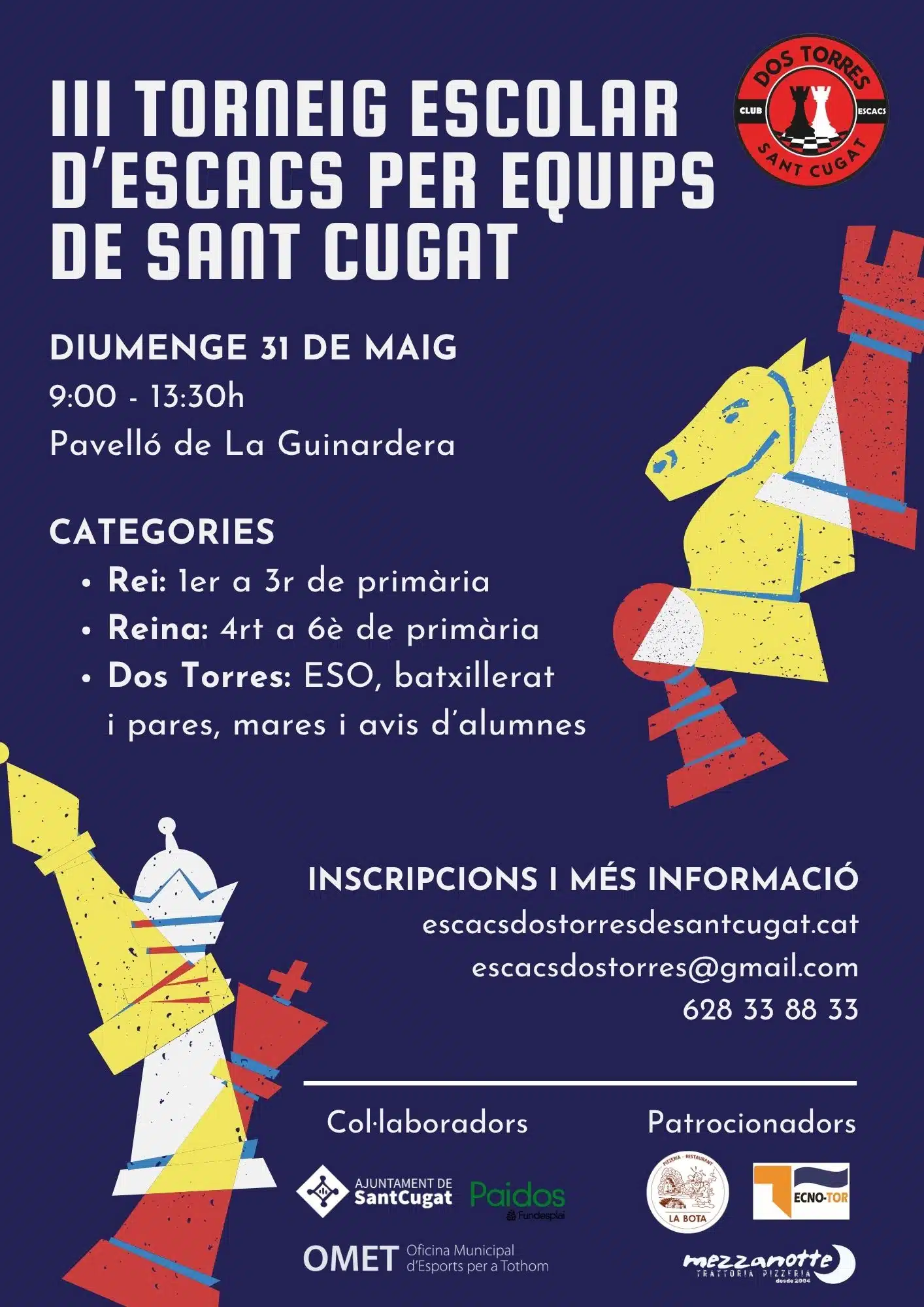 torneig escolar escacs sant cugat 2026 cartell